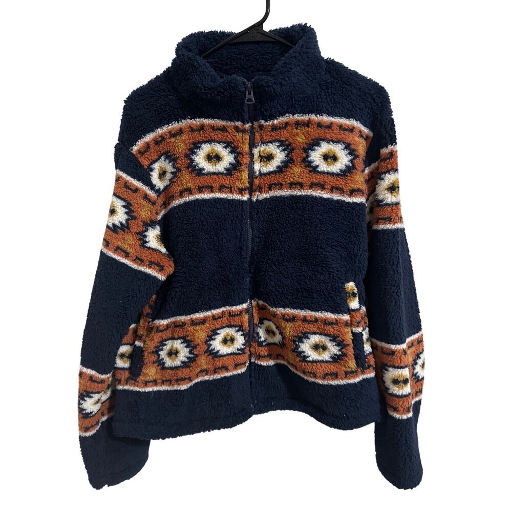 Lucky brand women’s zip up fleece sweater size Medium
